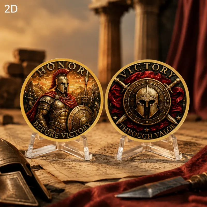Vintage Collectible Coins - Vintage Spartan Warrior Commemorative 2D Replica