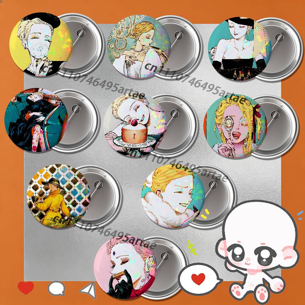 Collectible Vintage Brooches - V-Veil Emma Anime Vintage Anime Badges
