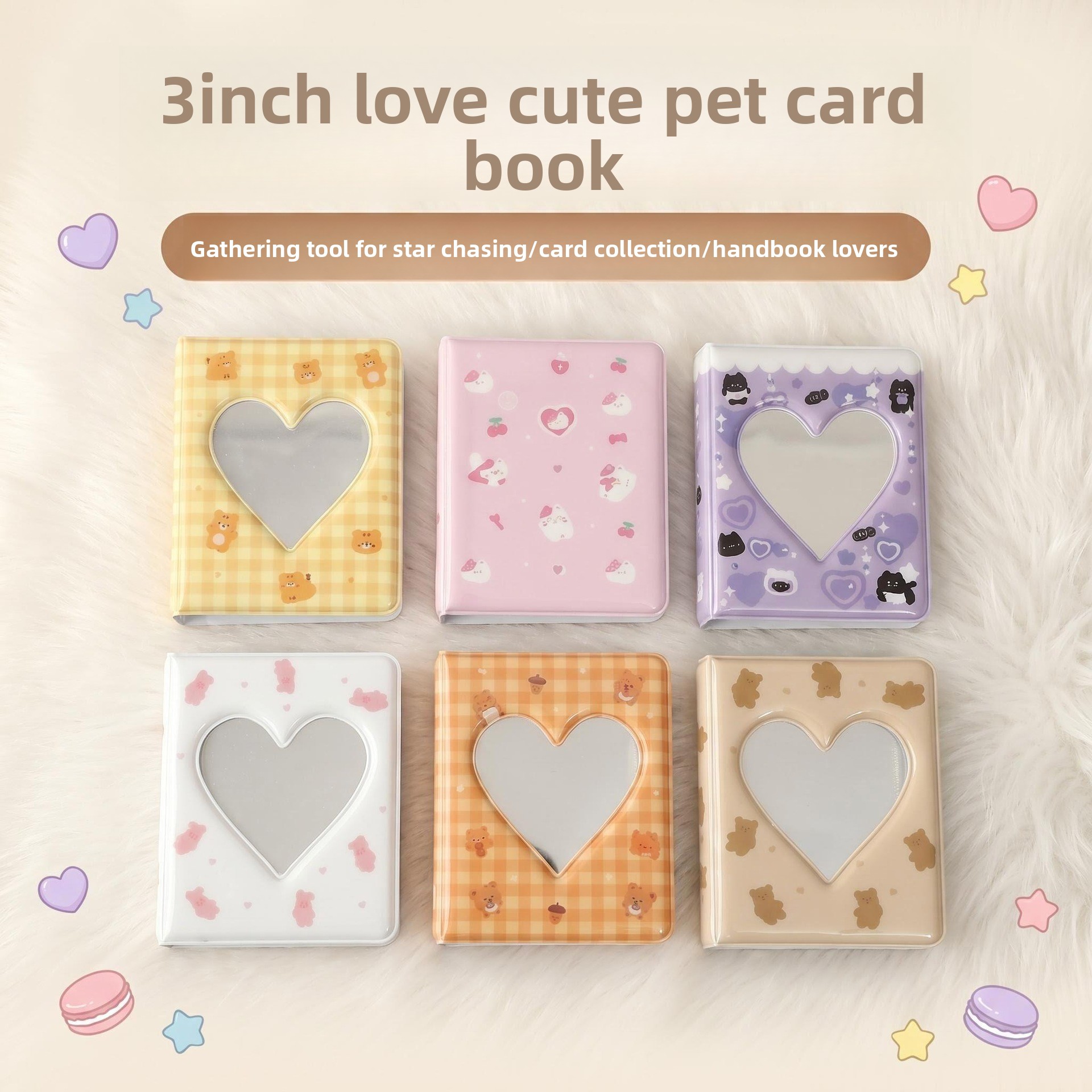 Polaroid Photo Album - Cute Purple Black Cat Photo Album,