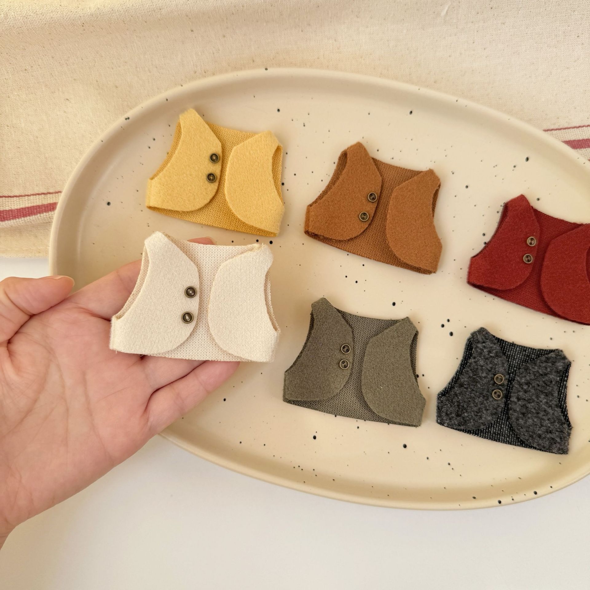 Vintage Collectible Dolls - Handmade 10cm Doll Clothes Vintage Wool