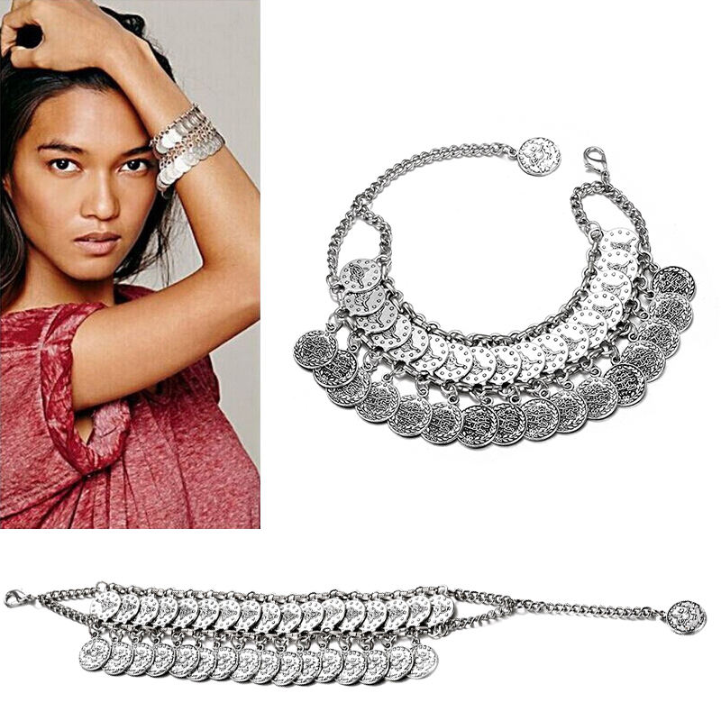 Ethnic Boho Handmade Chain Adj - Vintage Collectible Coins recension och pris