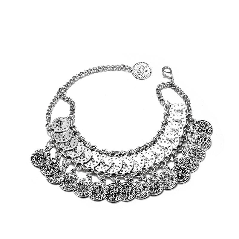 Ethnic Boho Handmade Chain Adj - Vintage Collectible Coins recension och pris