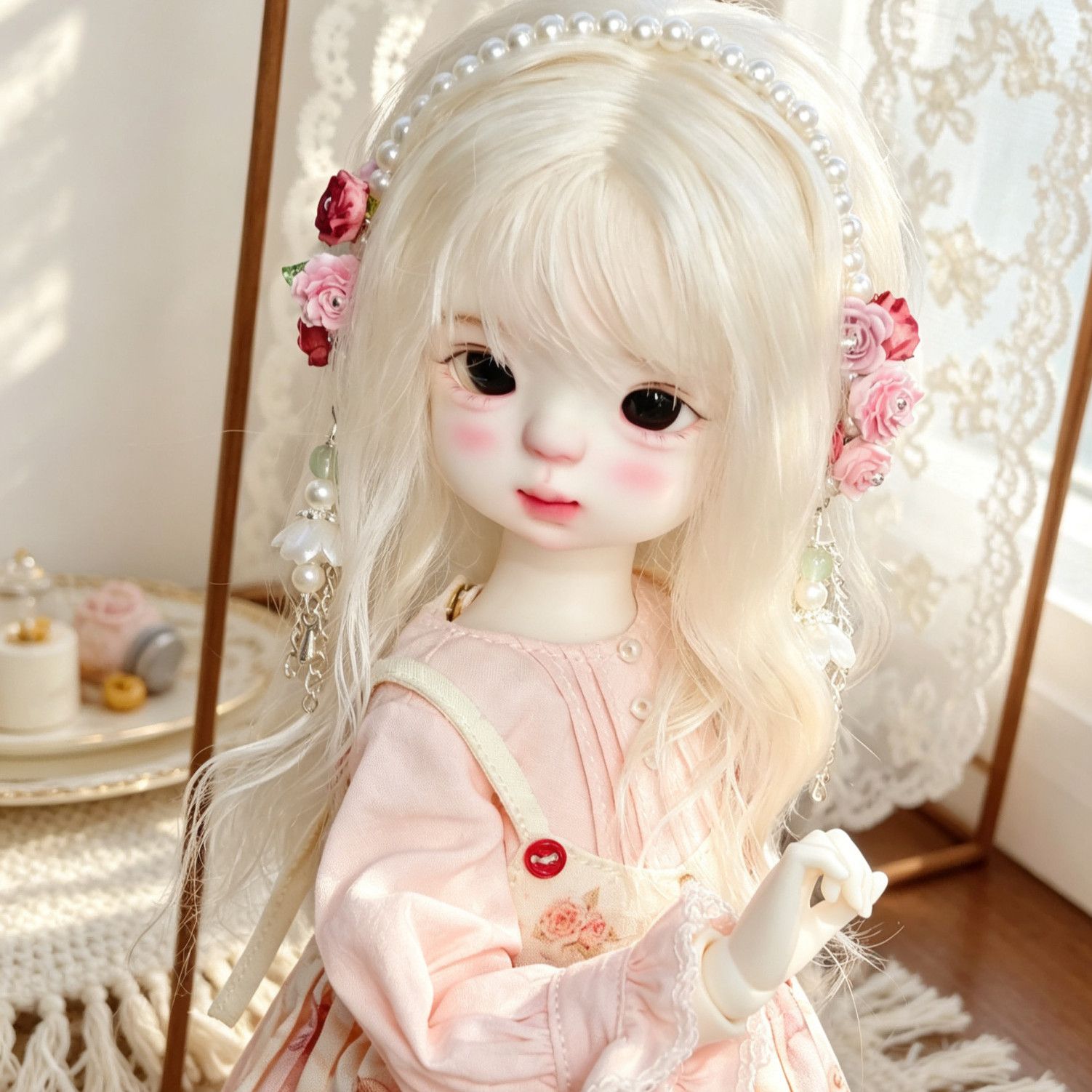 Hand Made Pearl Flower Doll He - Vintage Collectible And Vintage Dolls recension och pris